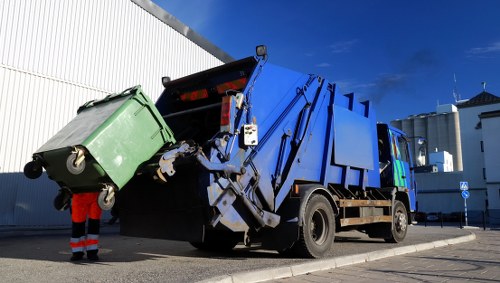Skip bags and mixed household waste ready for collection in London