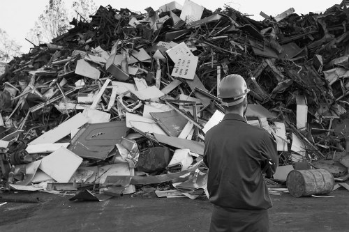 House clearance team removing furniture from a London property