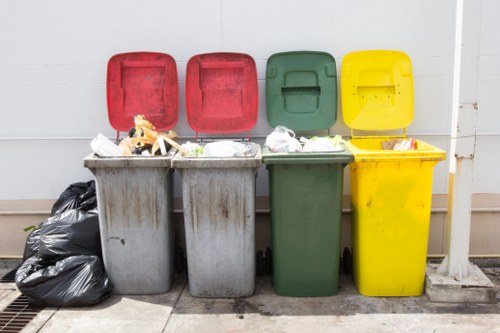 Bulky recyclable items being collected from a London property